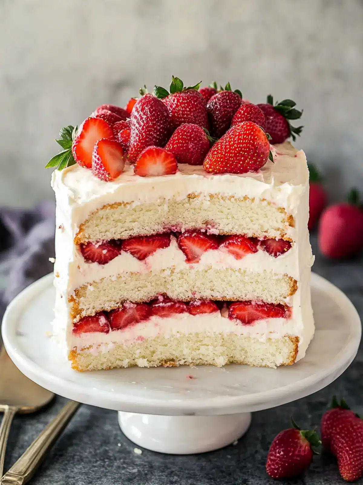 Strawberry Champagne Cake