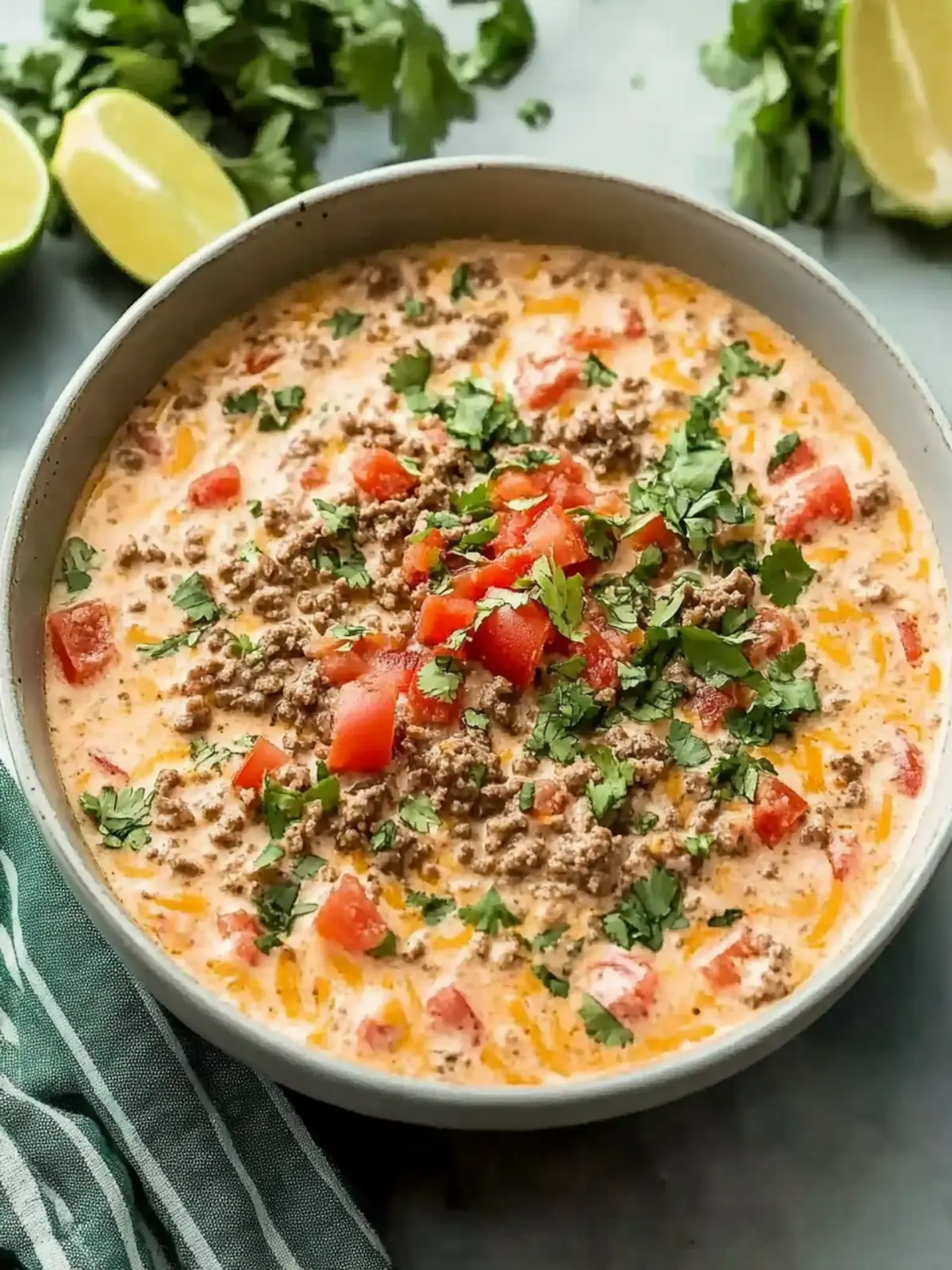 Simple Keto Rotel Dip with Ground Beef
