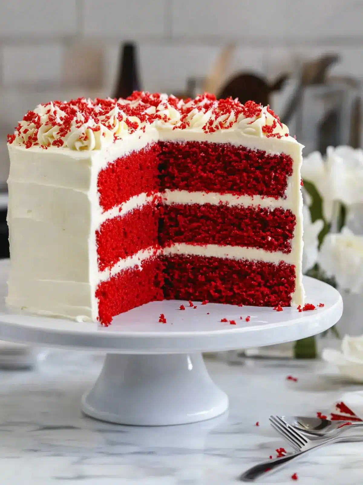 Decadent Classic Red Velvet Layer Cake with Cream Cheese Frosting