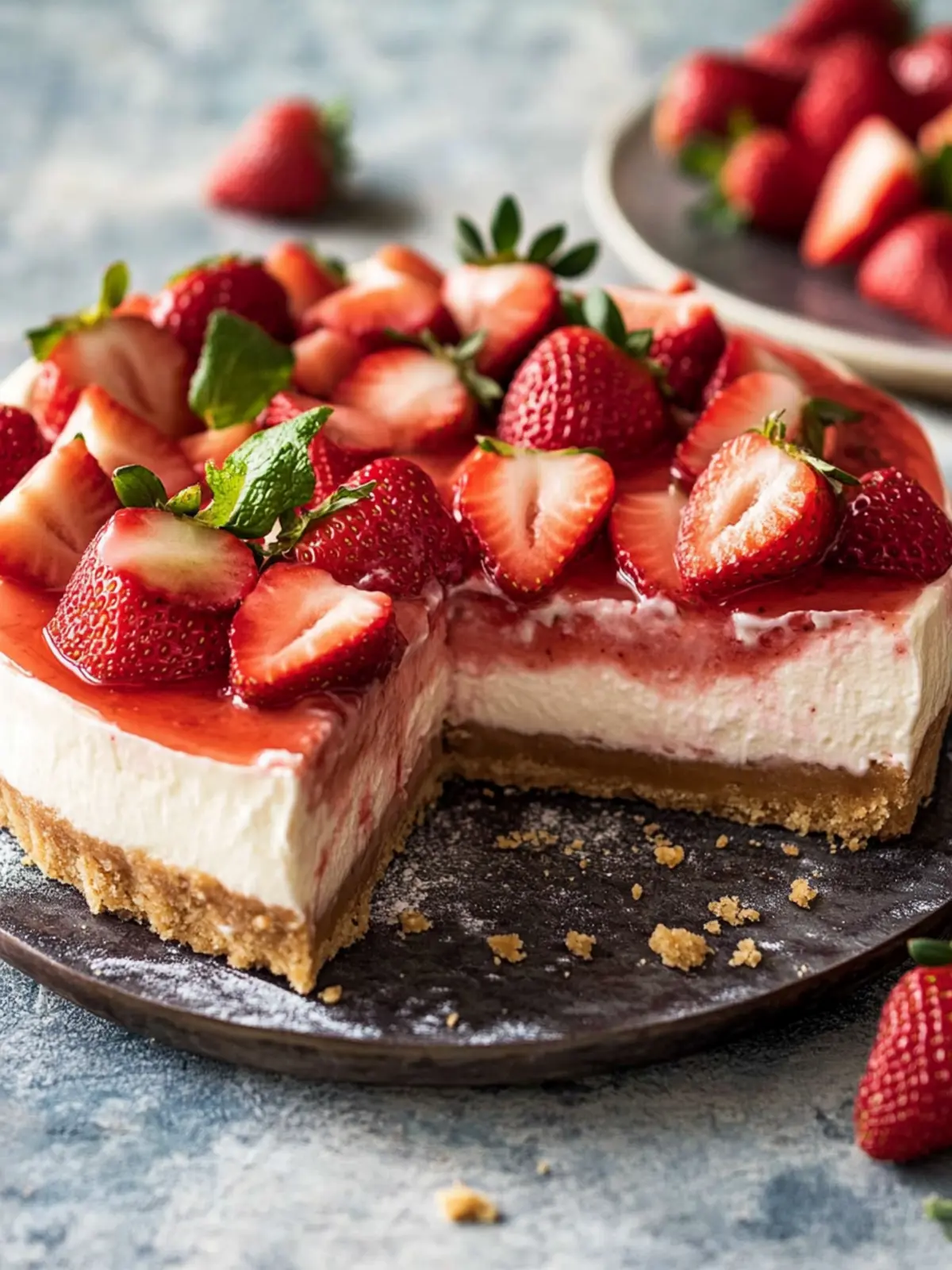 No-Bake Strawberry Cheesecake