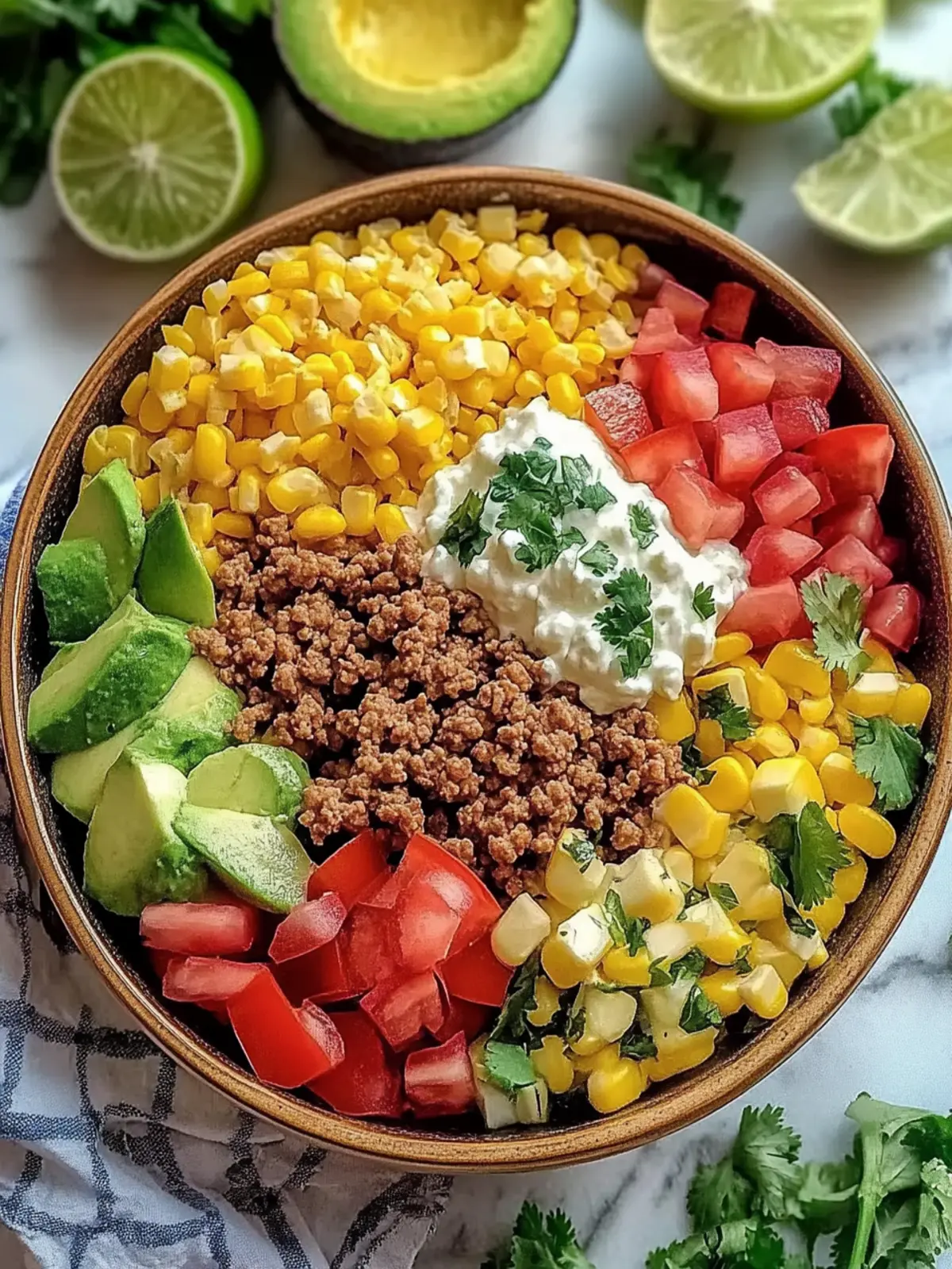 Irresistible Ground Turkey Cottage Cheese Taco Bowl