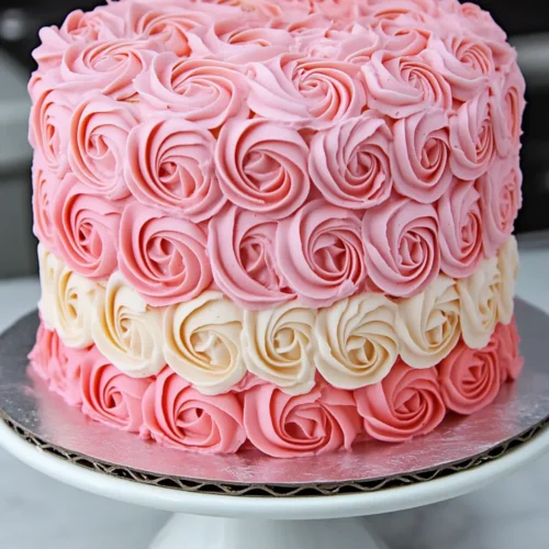 Ombre Pink Rose Cake