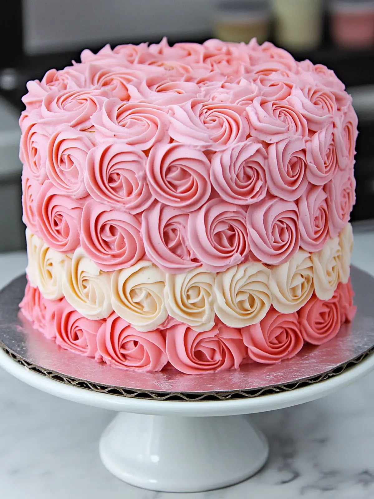Ombre Pink Rose Cake