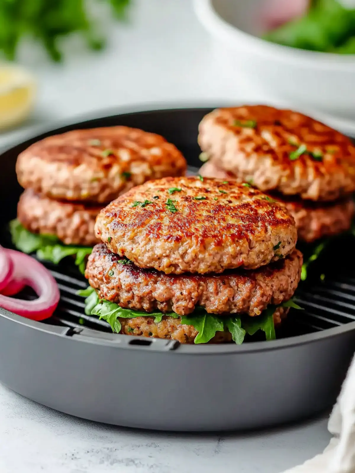 20-Minute Air Fryer Ground Turkey Burgers
