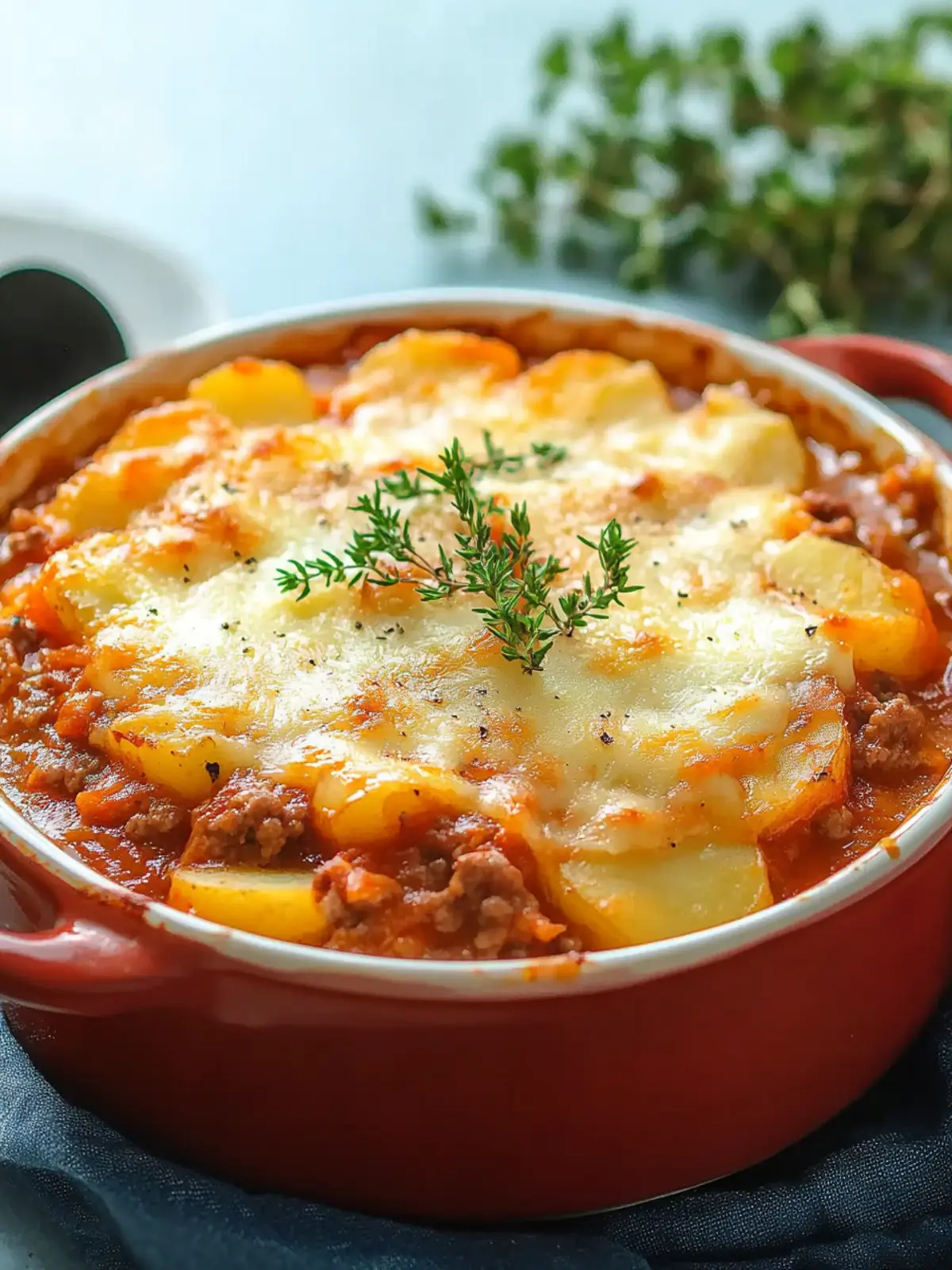 Best Hamburger and Potato Casserole with Tomato Soup