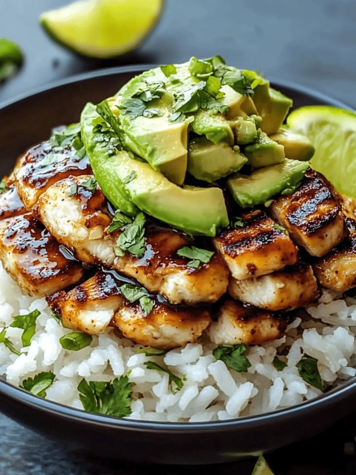 Tangy Honey Lime Chicken & Avocado Rice