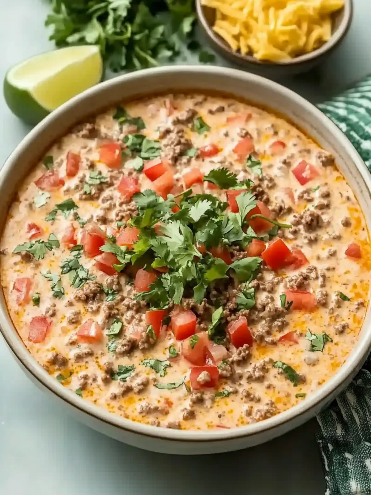 Simple Keto Rotel Dip with Ground Beef