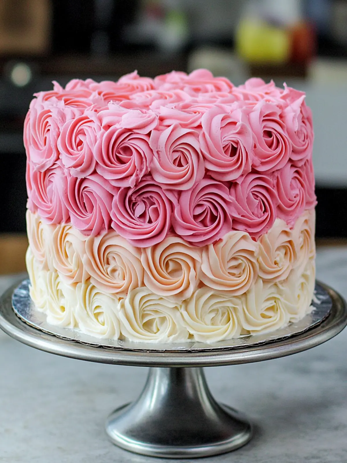 Ombre Pink Rose Cake