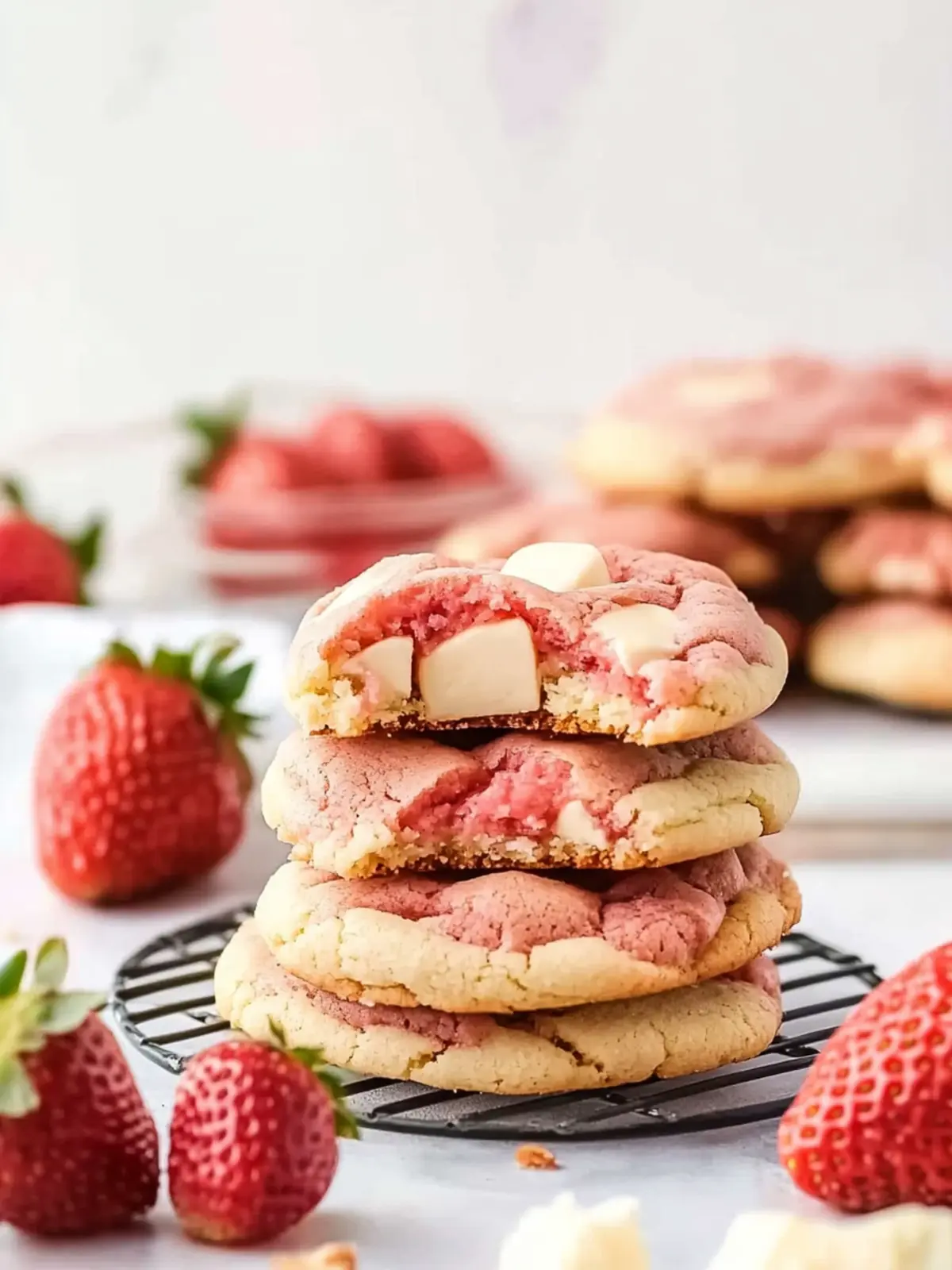 Creamy Strawberry Cheesecake Cookies