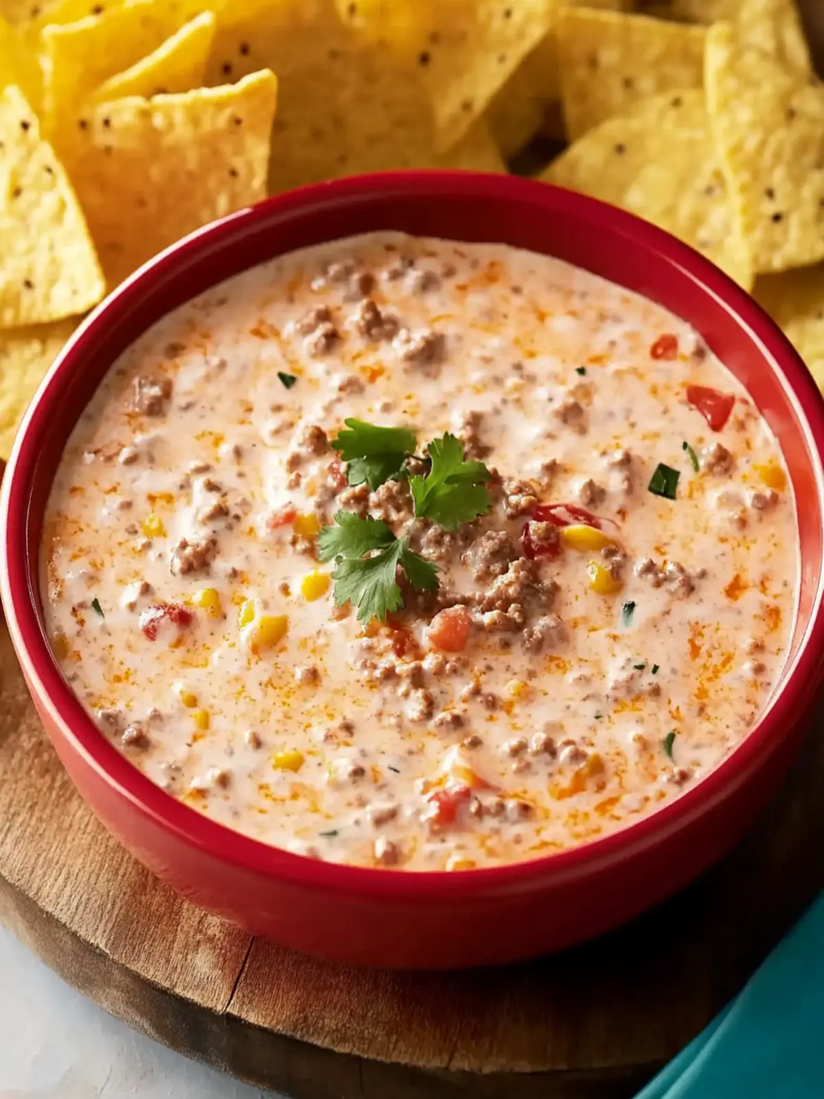 Easy Rotel Dip with Ground Beef and Sour Cream