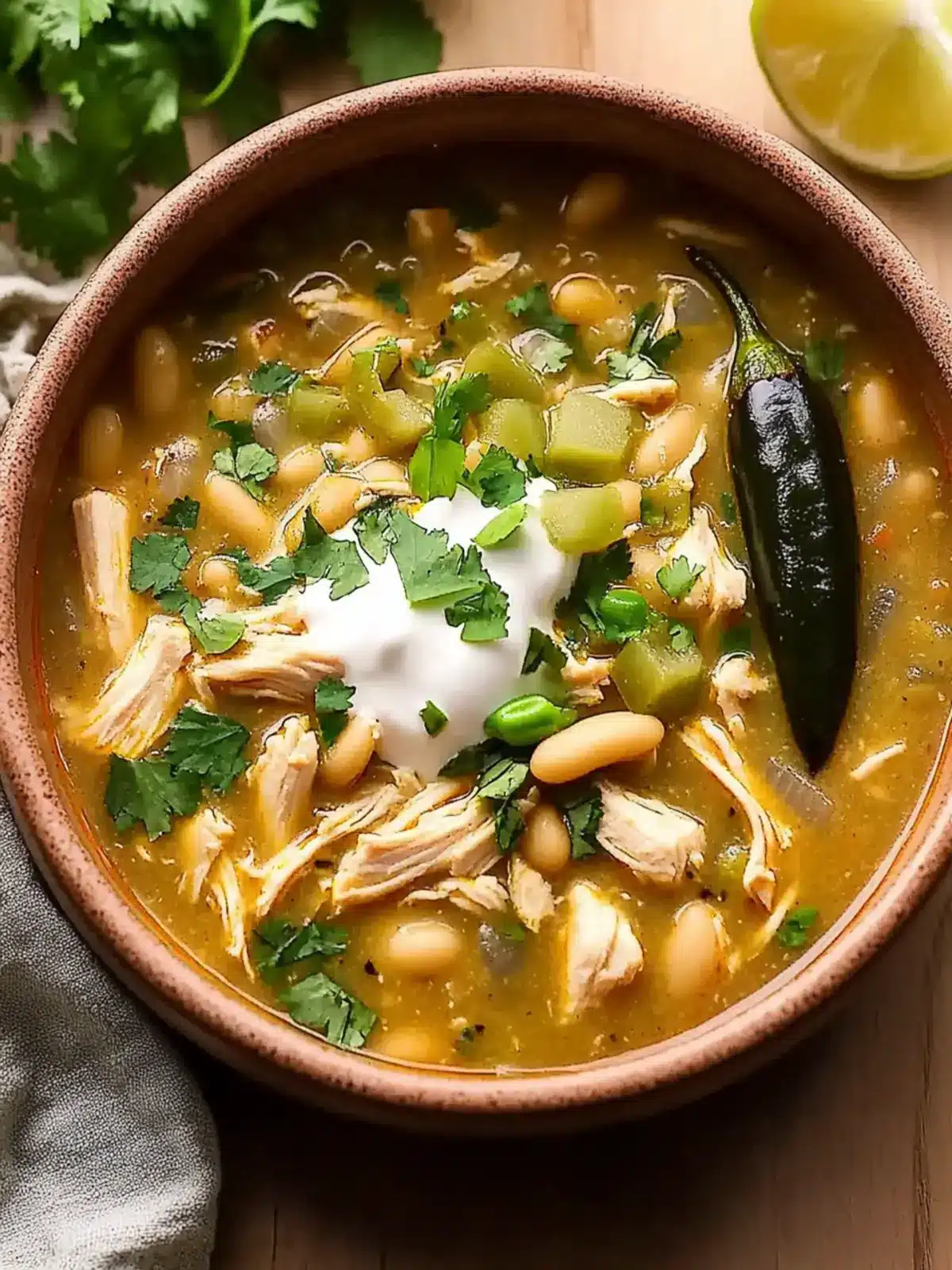 White Chicken Chili with Poblano Peppers