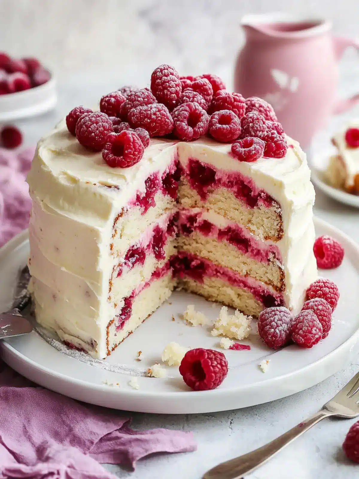 Raspberry White Chocolate Layer Cake