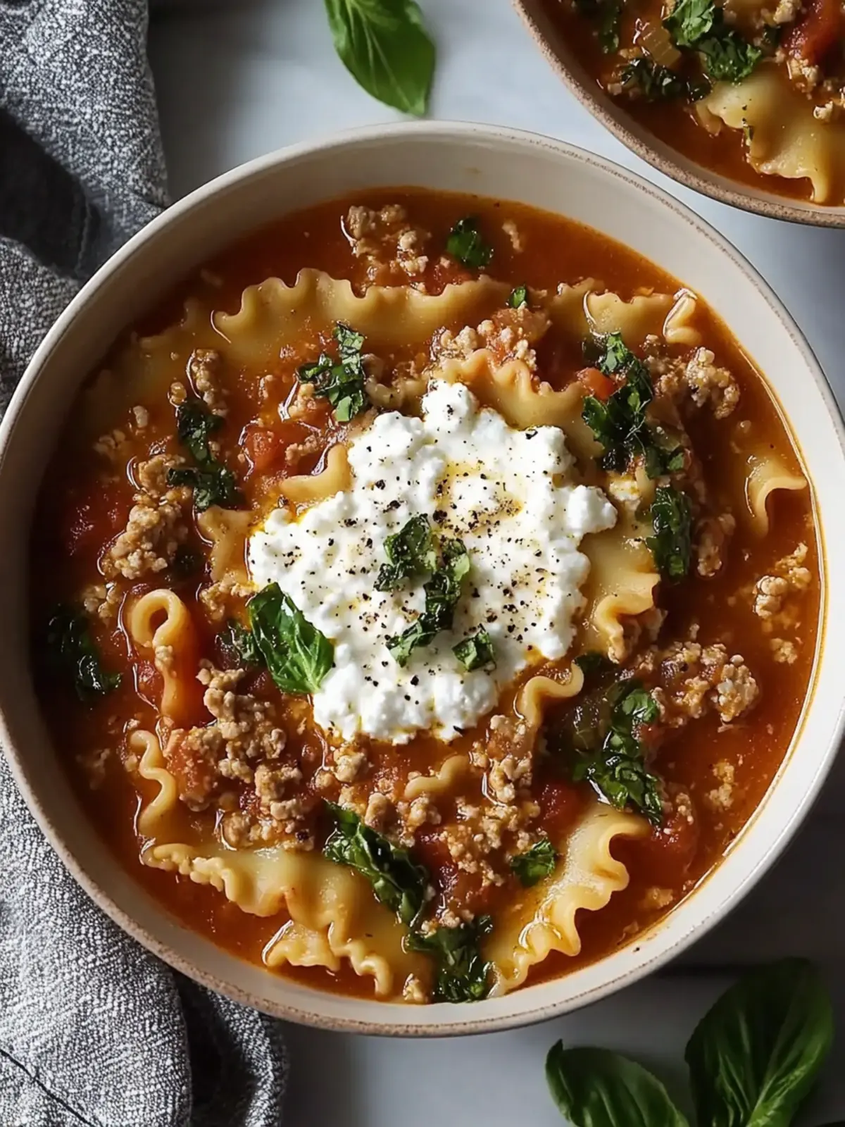 Comforting Lasagna Soup with Cottage Cheese