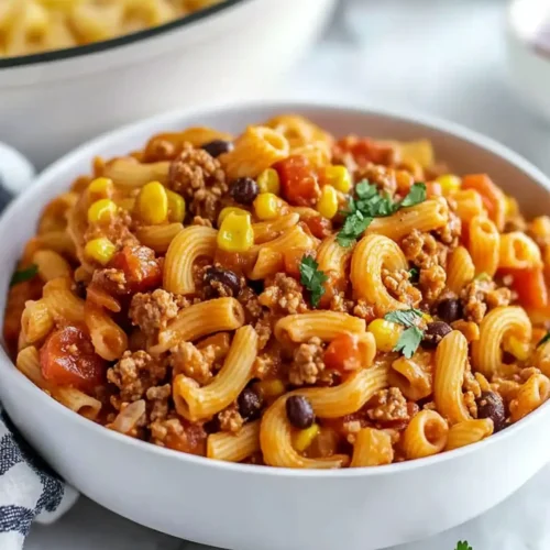 Hearty Crockpot Taco Pasta