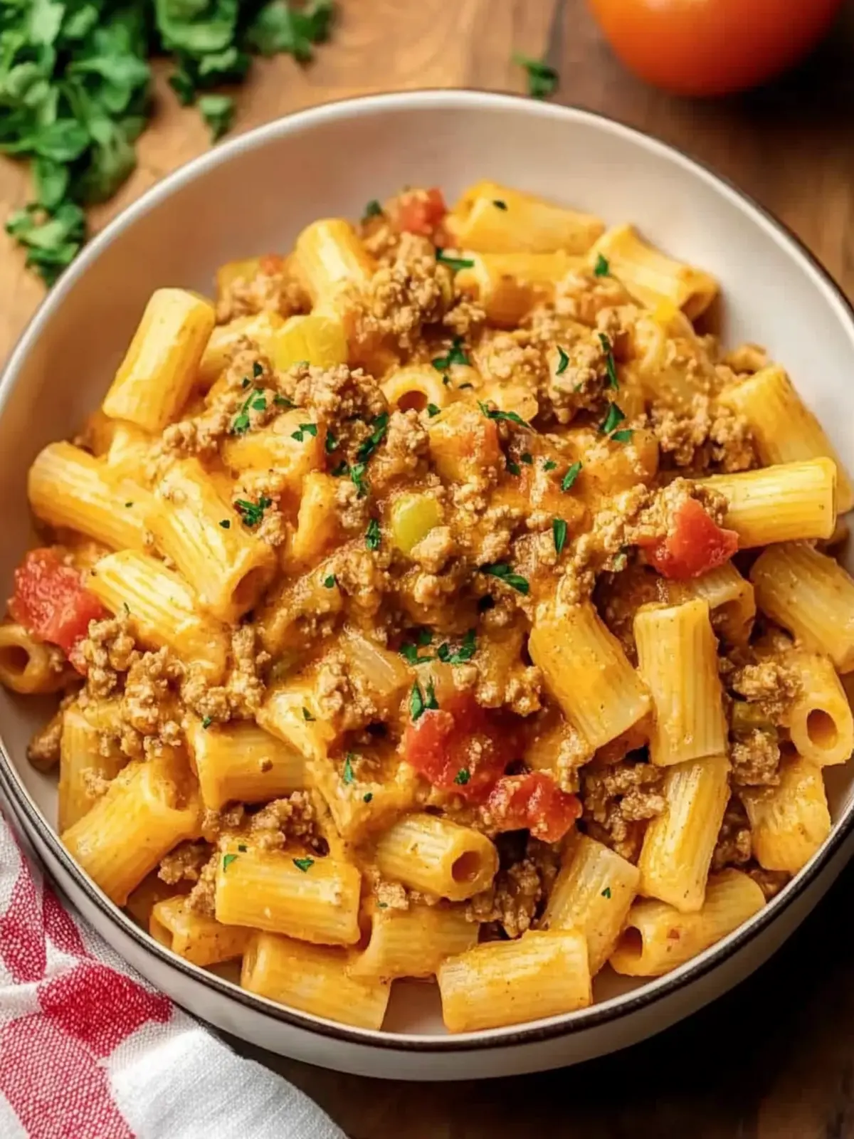 Creamy Rotel Pasta with Ground Beef