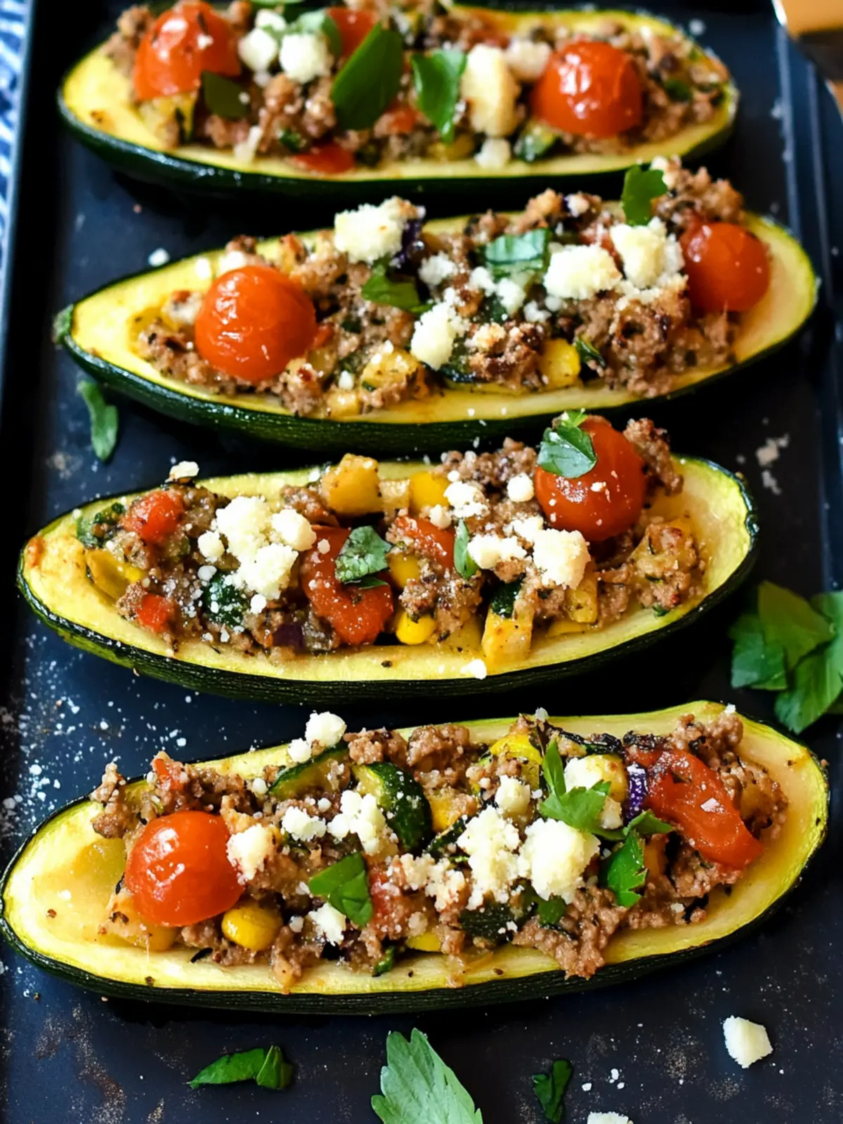 Mediterranean Stuffed Zucchini Boats