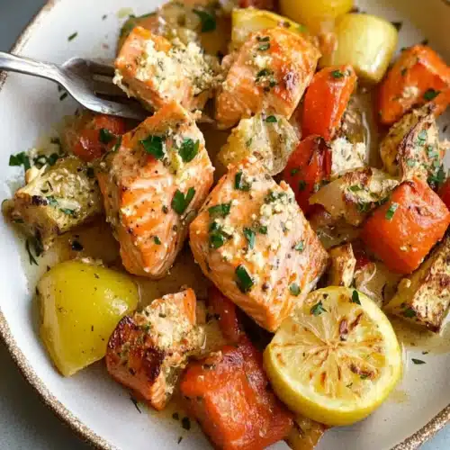 Honey Mustard Salmon & Veggies Sheet‑Pan recipe
