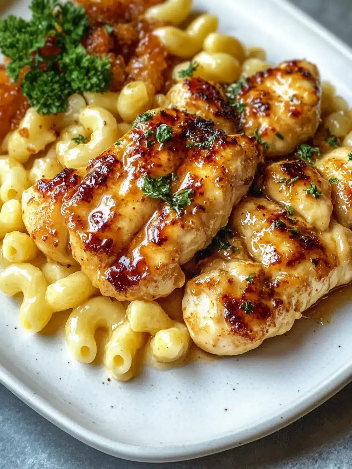 Protein-Packed Honey Garlic Chicken with Cheesy Mac
