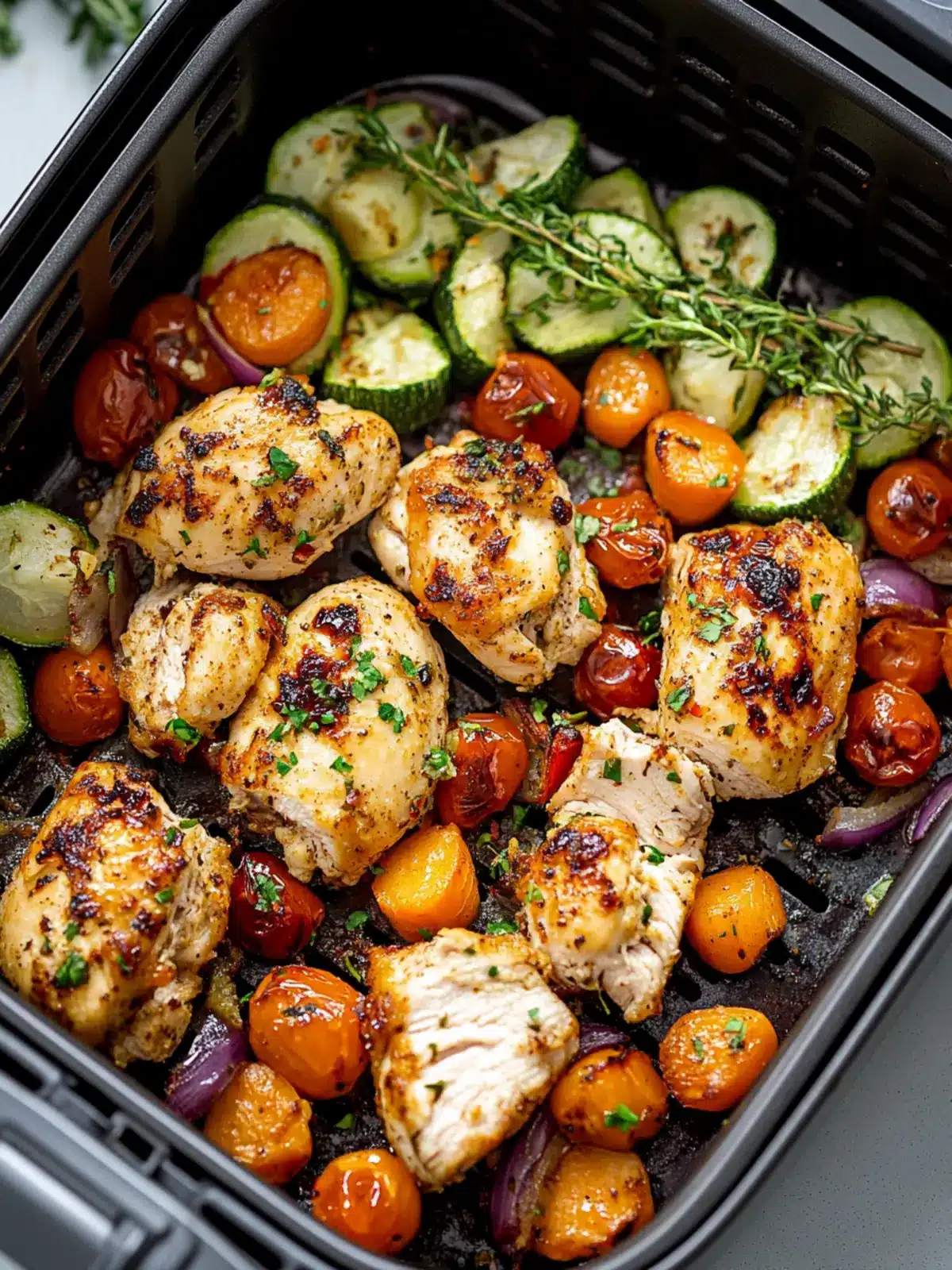 Flavor-Packed Air Fryer Chicken Recipe with Veggies in 25 Min