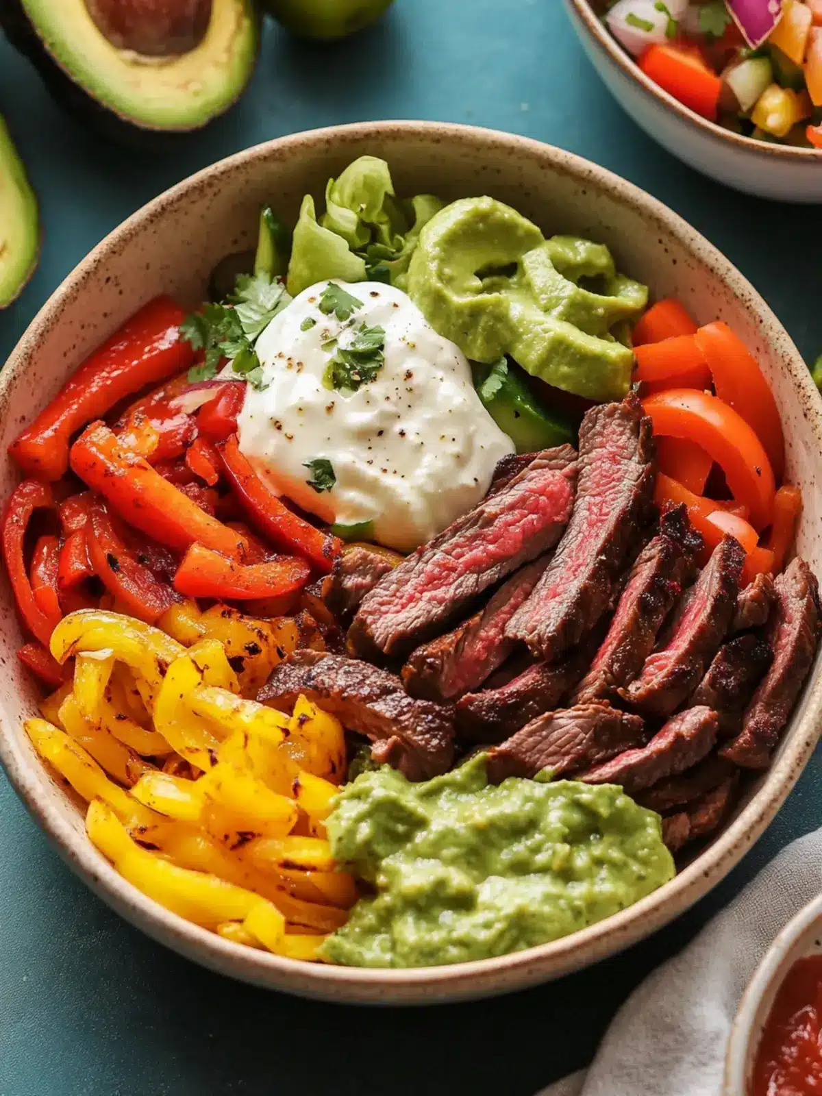 Healthy Low Carb Steak Fajita Bowl Recipe for Flavorful Meals