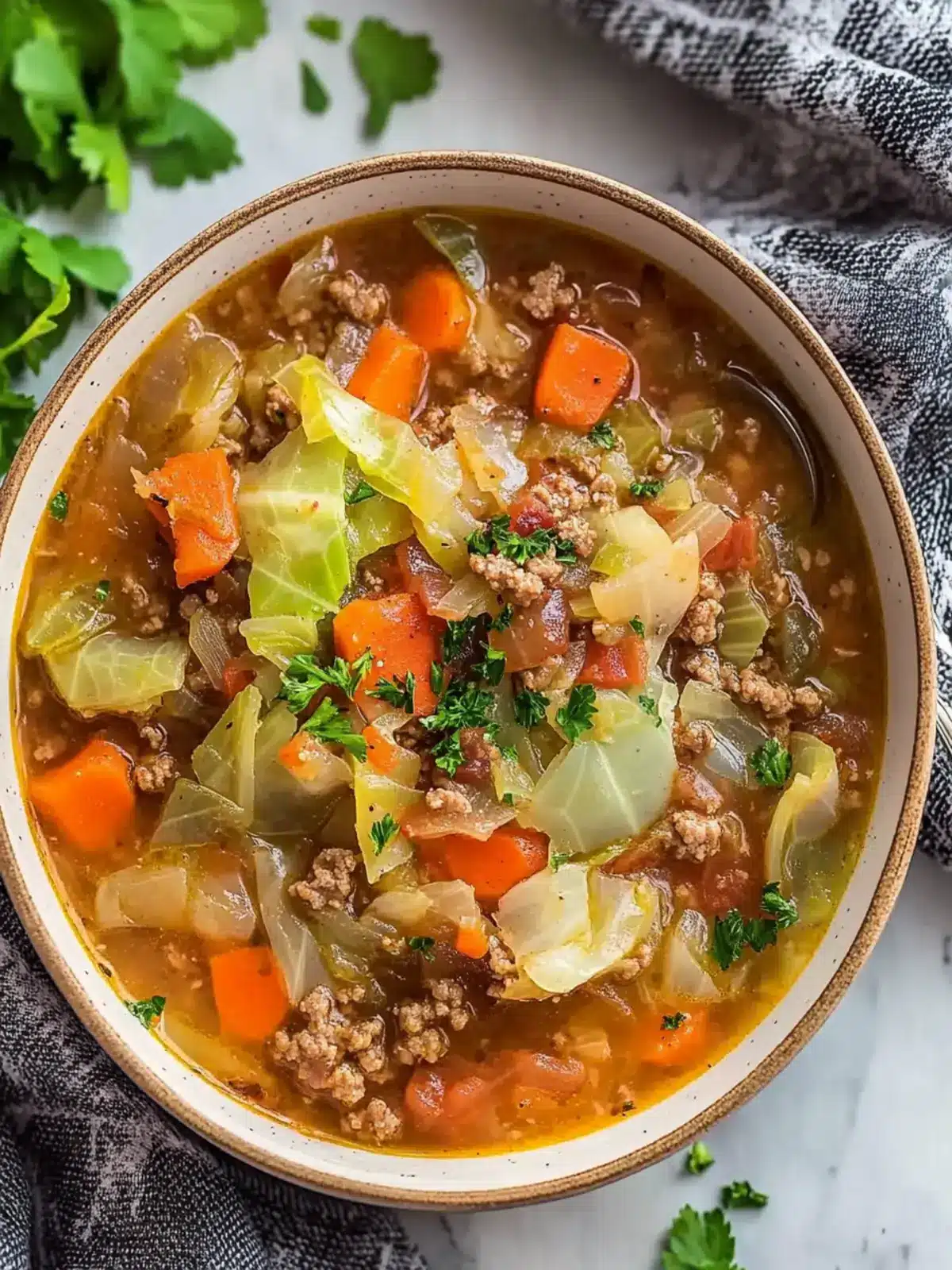 One-Pot Ground Beef and Cabbage Soup