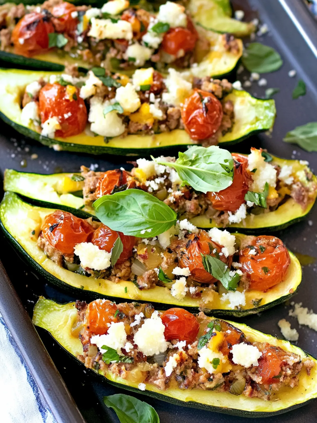 Mediterranean Stuffed Zucchini Boats