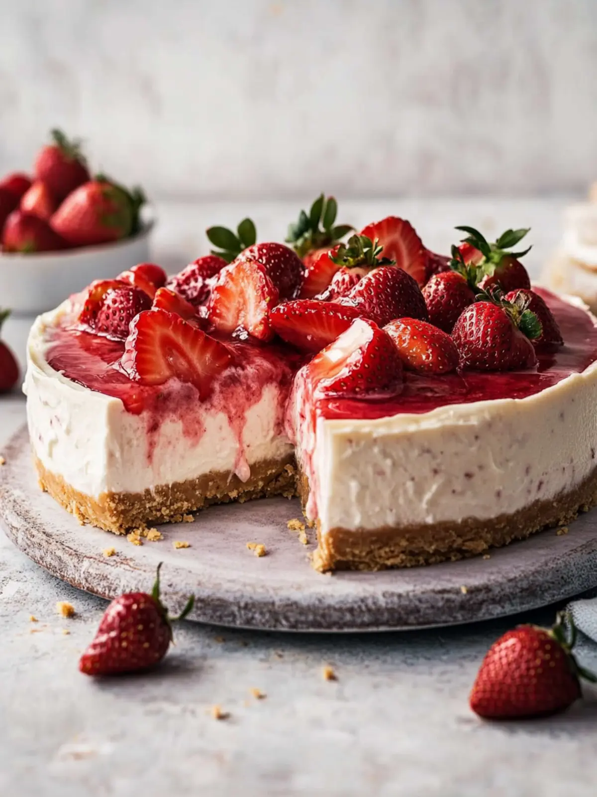 No-Bake Strawberry Cheesecake