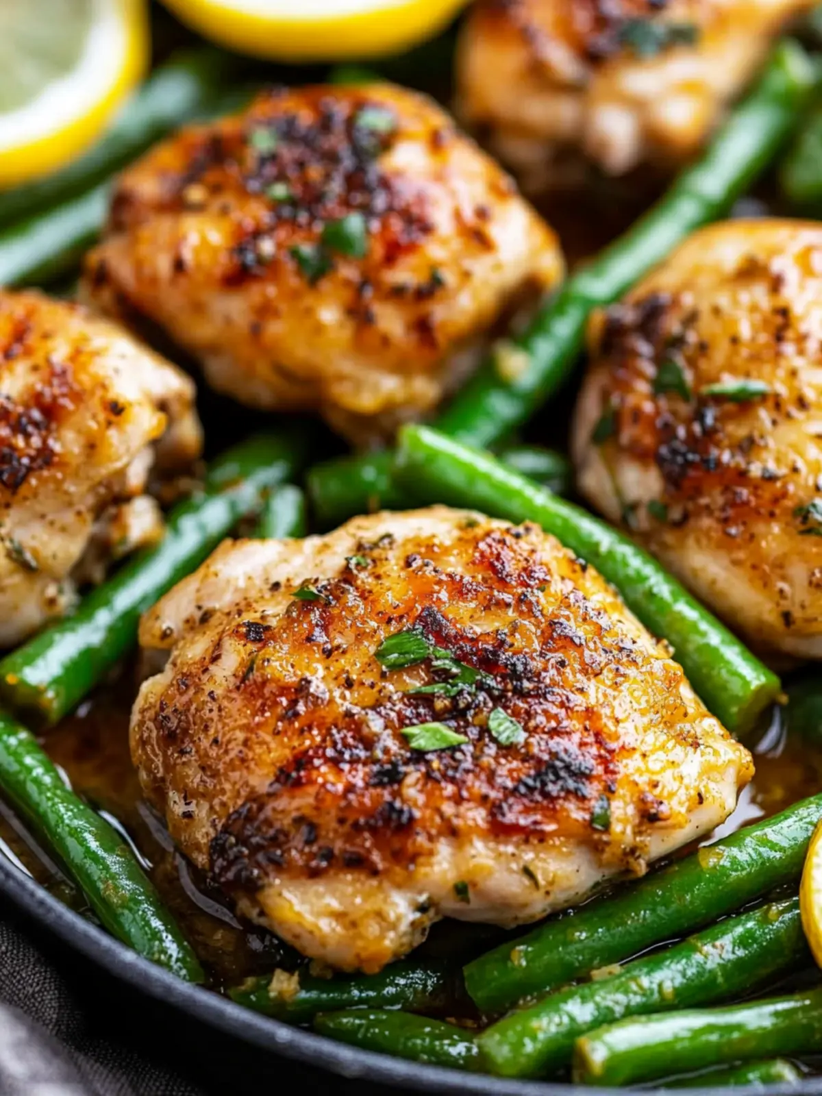 Lemon Garlic Butter Chicken Thighs Recipe with Green Beans Bliss