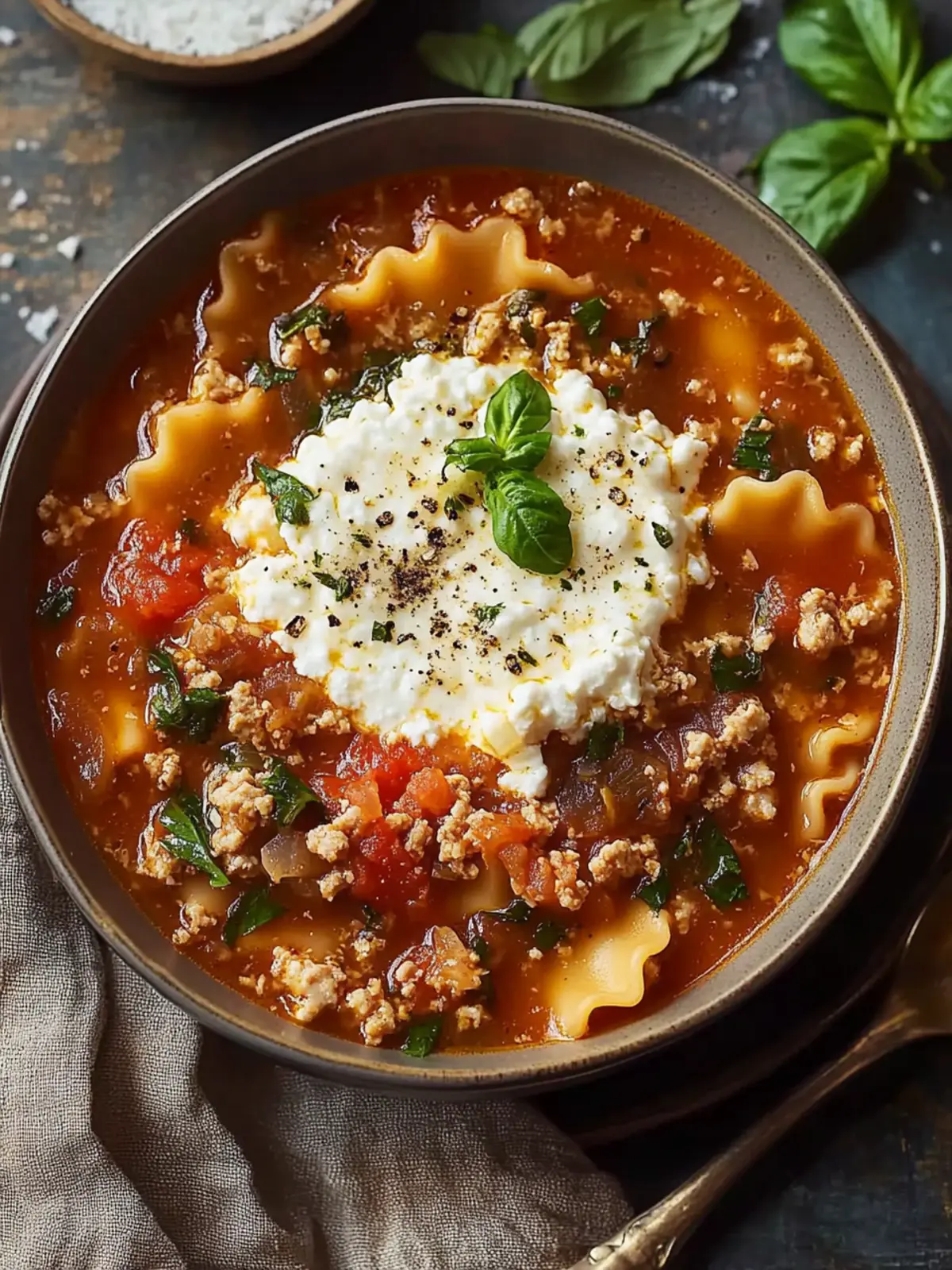 Comforting Lasagna Soup with Cottage Cheese