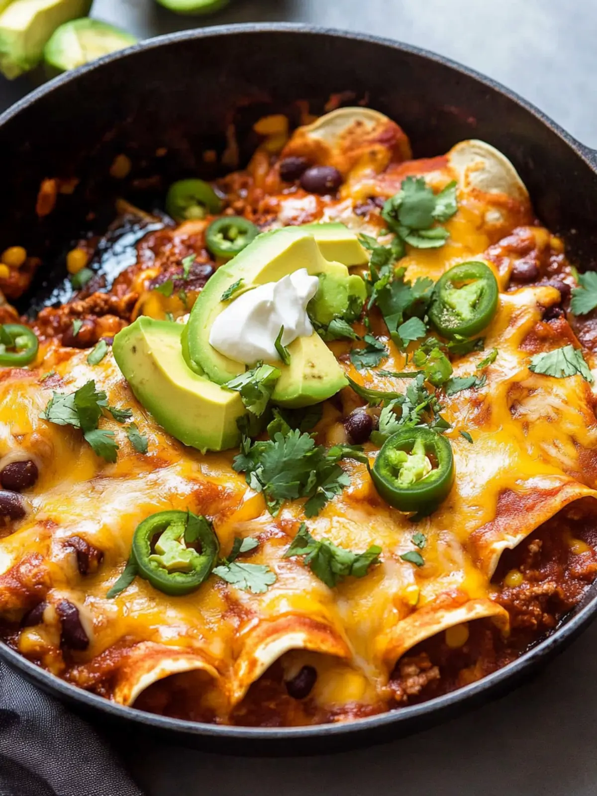 Beef Skillet Enchiladas