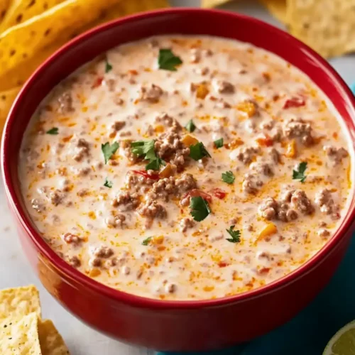 Easy Rotel Dip with Ground Beef and Sour Cream