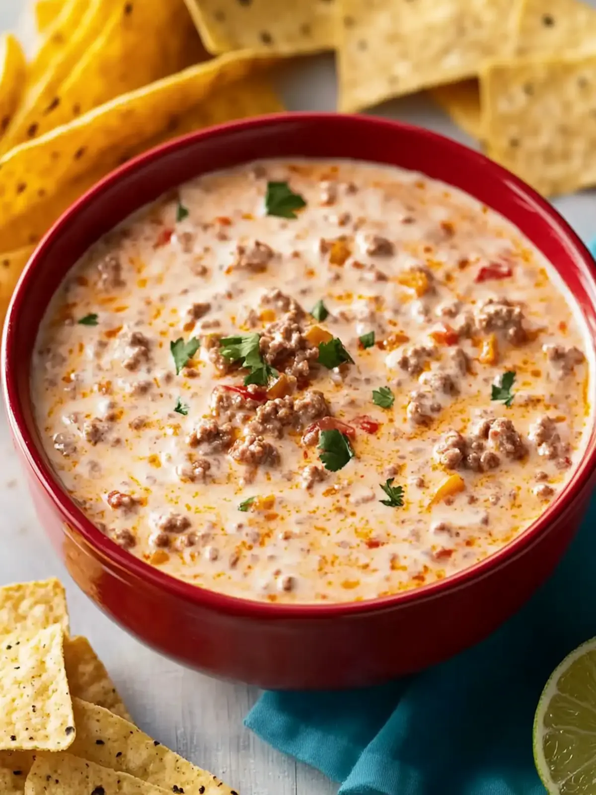 Easy Rotel Dip with Ground Beef and Sour Cream