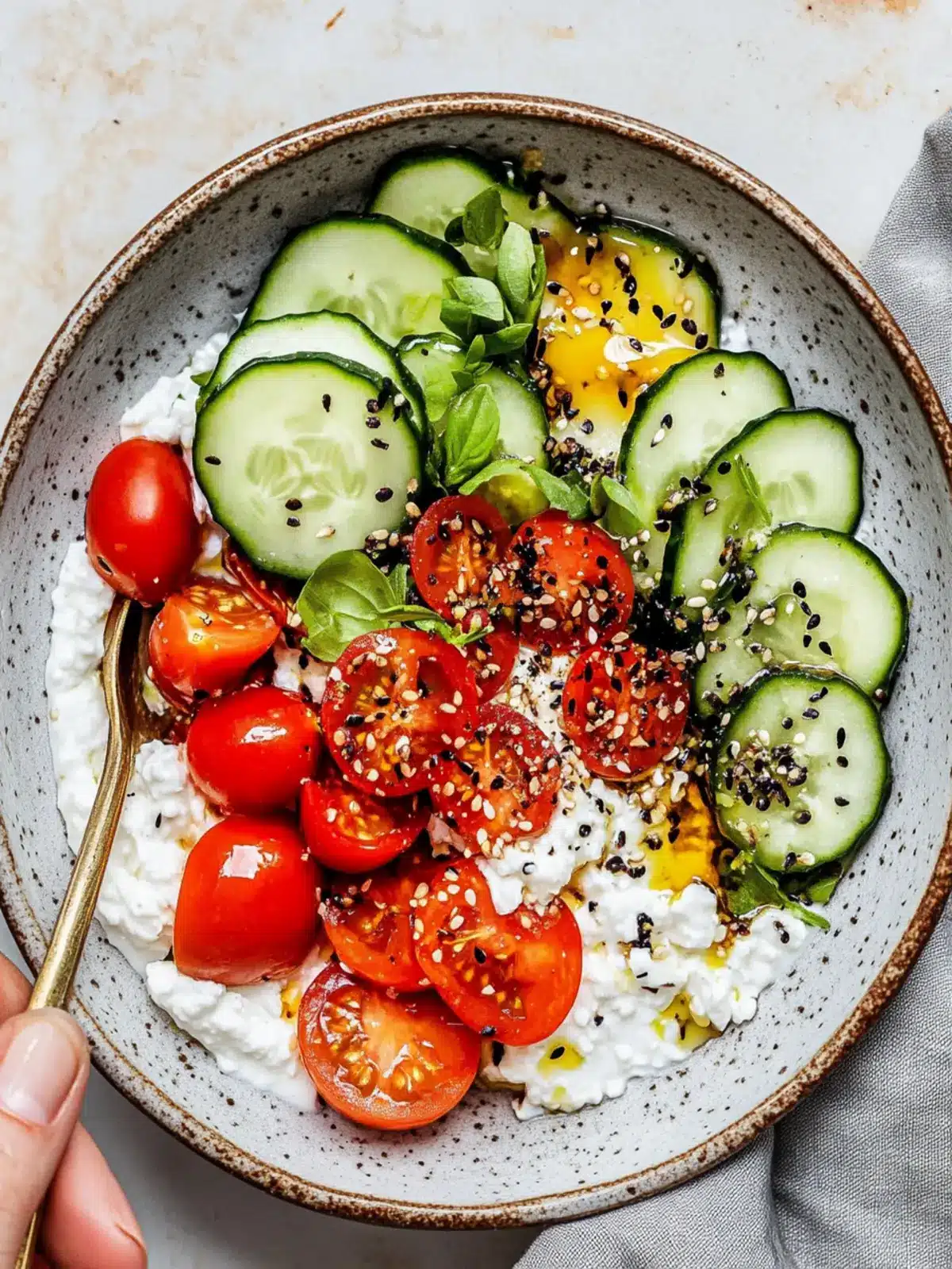 Veggie Savory Cottage Cheese Bowl