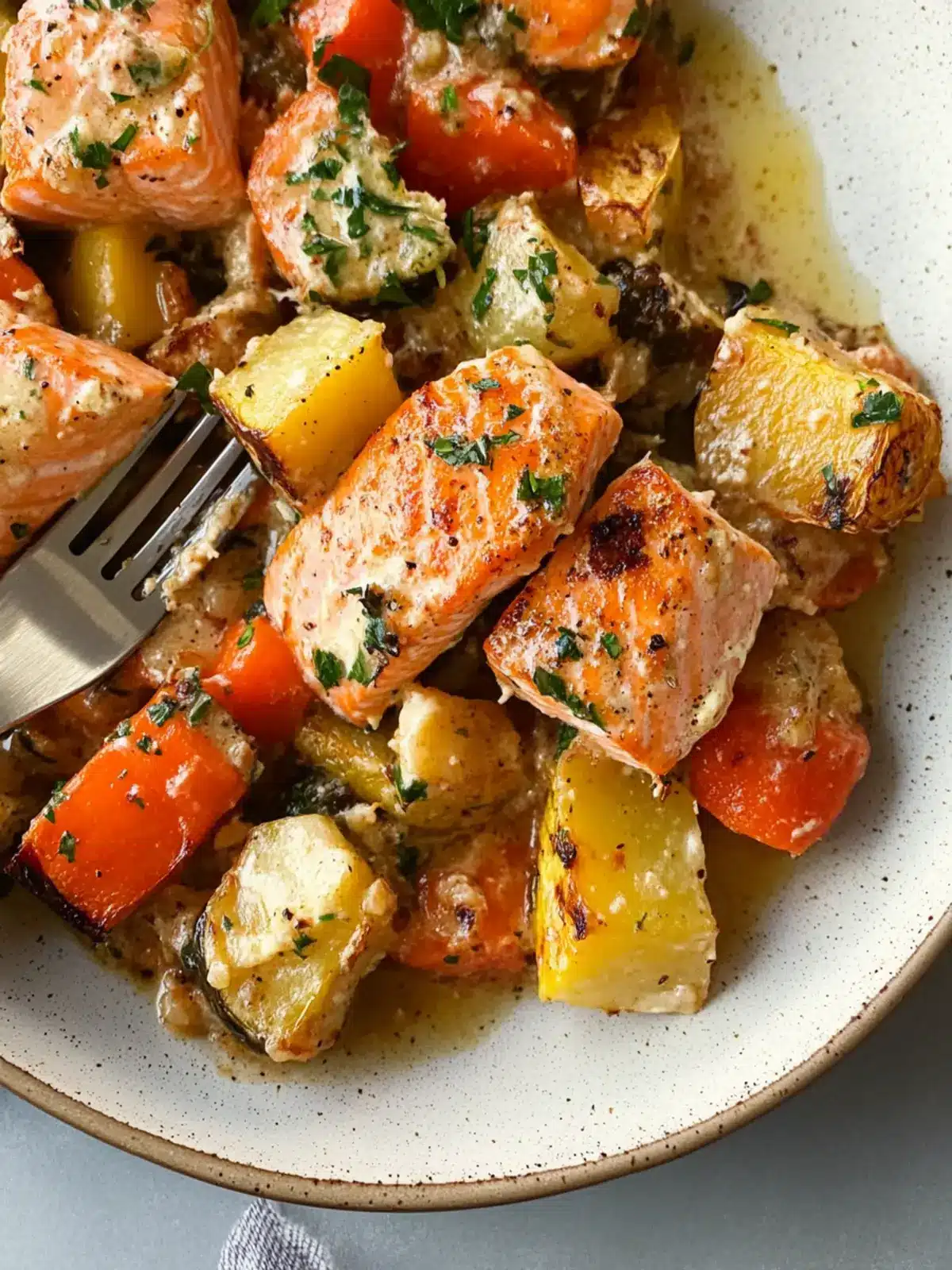 Honey Mustard Salmon & Veggies Sheet‑Pan recipe