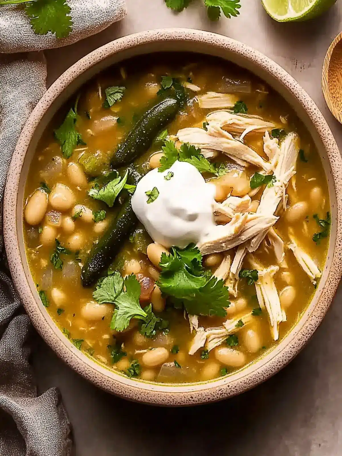 White Chicken Chili with Poblano Peppers