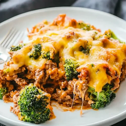 Loaded Broccoli & Beef Casserole recipe