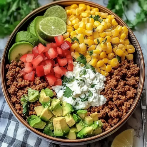 Irresistible Ground Turkey Cottage Cheese Taco Bowl