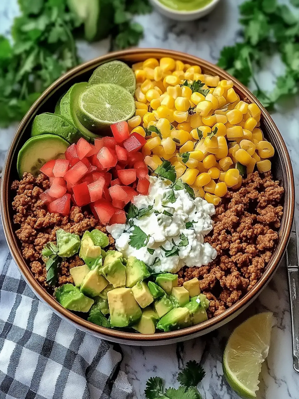 Irresistible Ground Turkey Cottage Cheese Taco Bowl