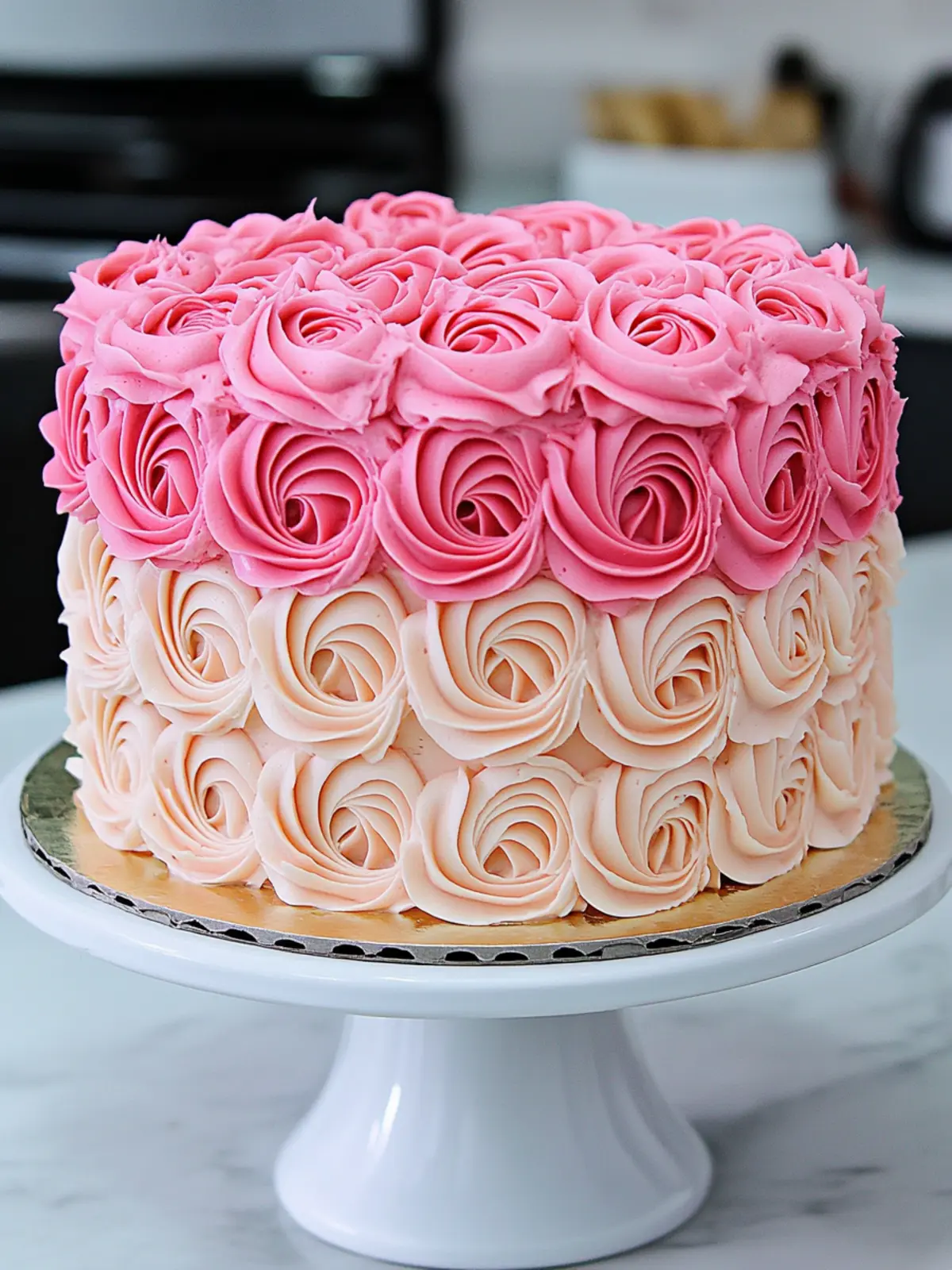 Ombre Pink Rose Cake