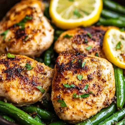 Lemon Garlic Chicken Skillet with Green Beans