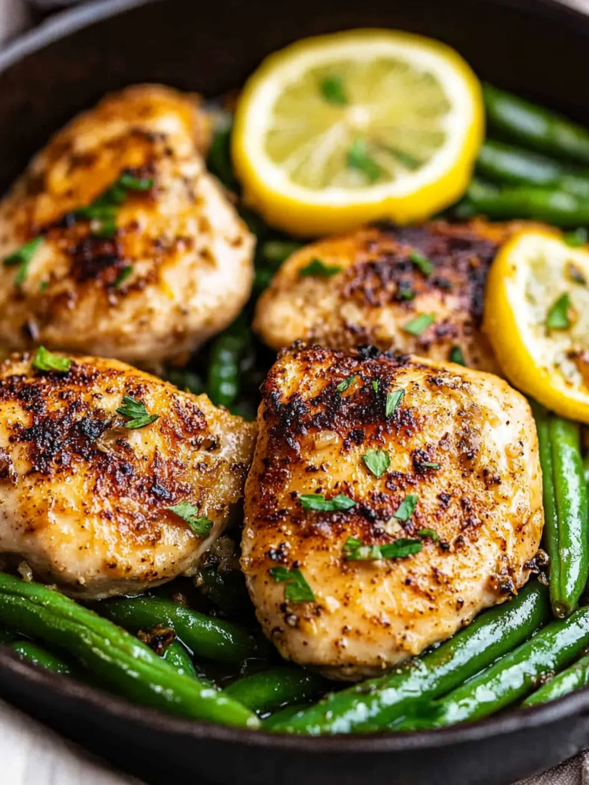 Savory Lemon Garlic Chicken Skillet with Green Beans Magic