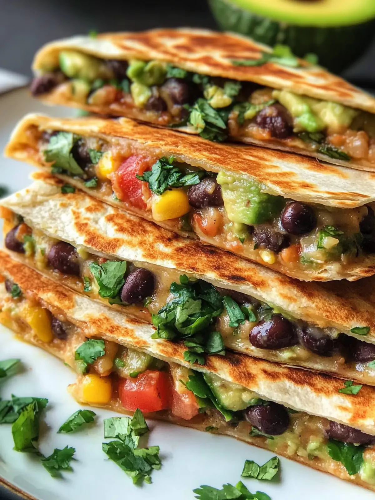 Vegan Quesadillas with Black Beans and Avocado