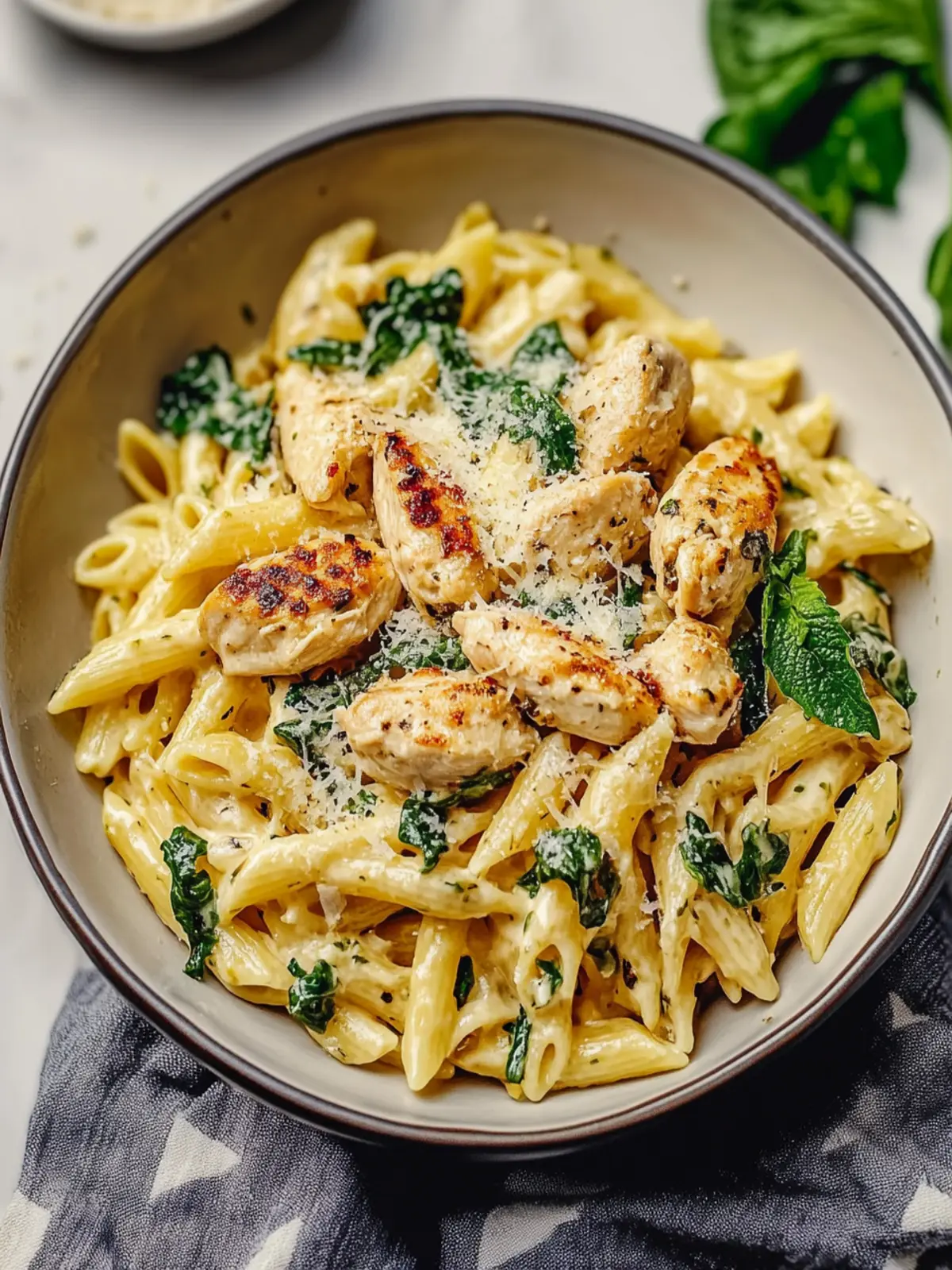 Healthy Garlic Parmesan Chicken Pasta