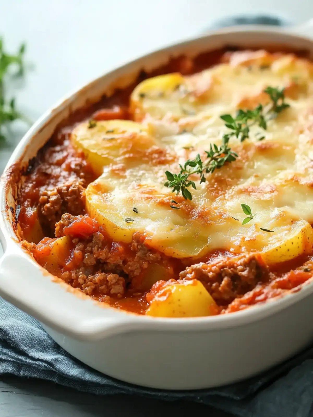 Best Hamburger and Potato Casserole with Tomato Soup