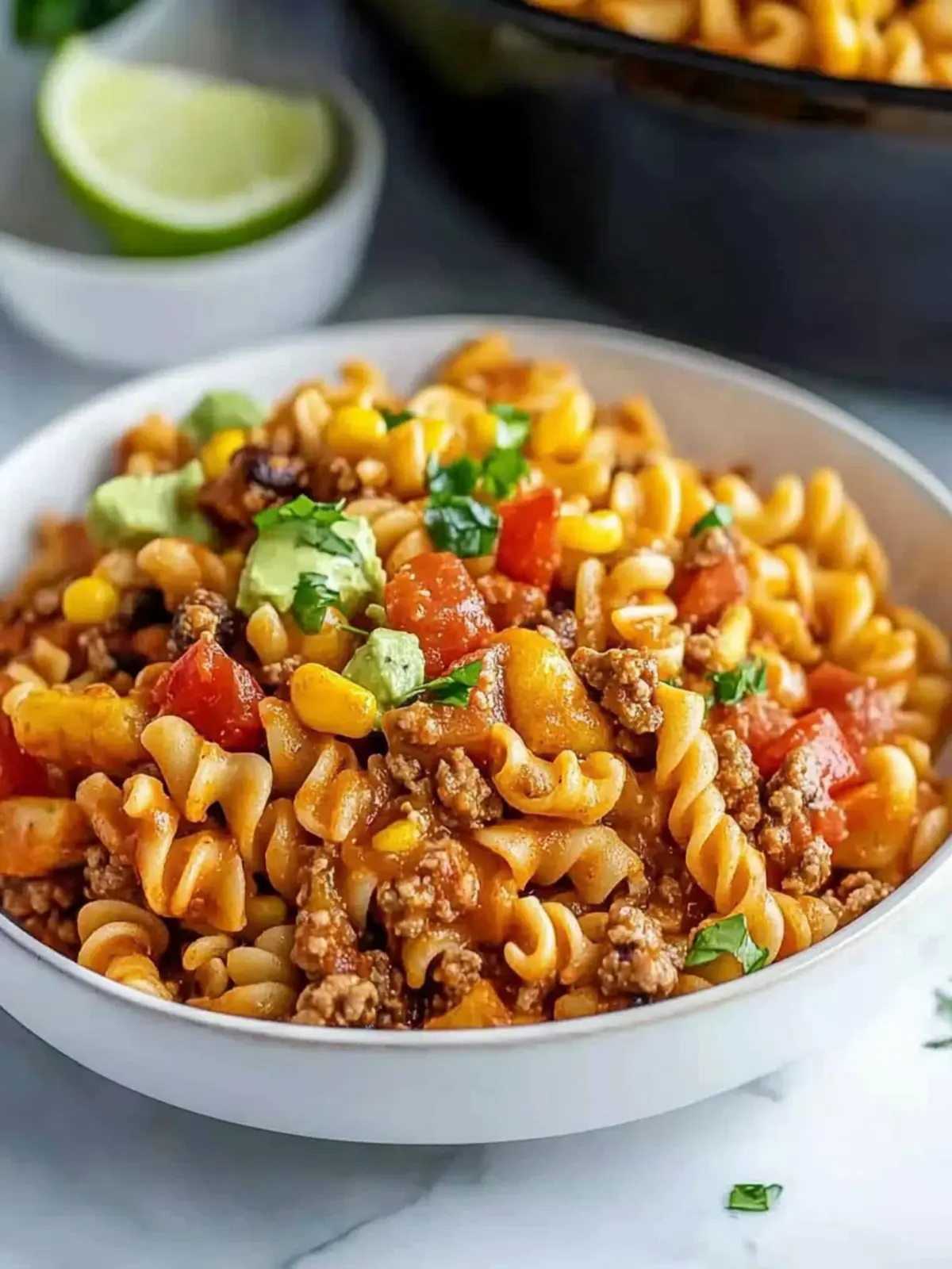 Hearty Crockpot Taco Pasta