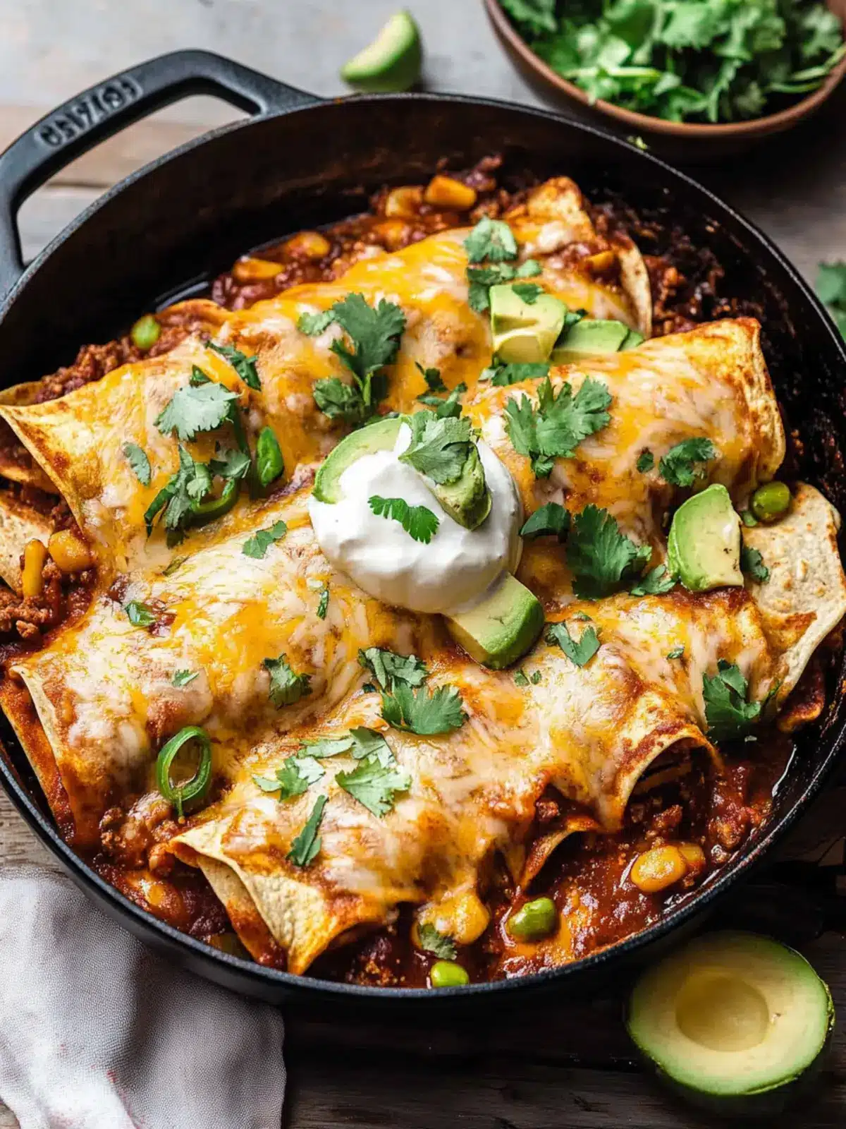Beef Skillet Enchiladas