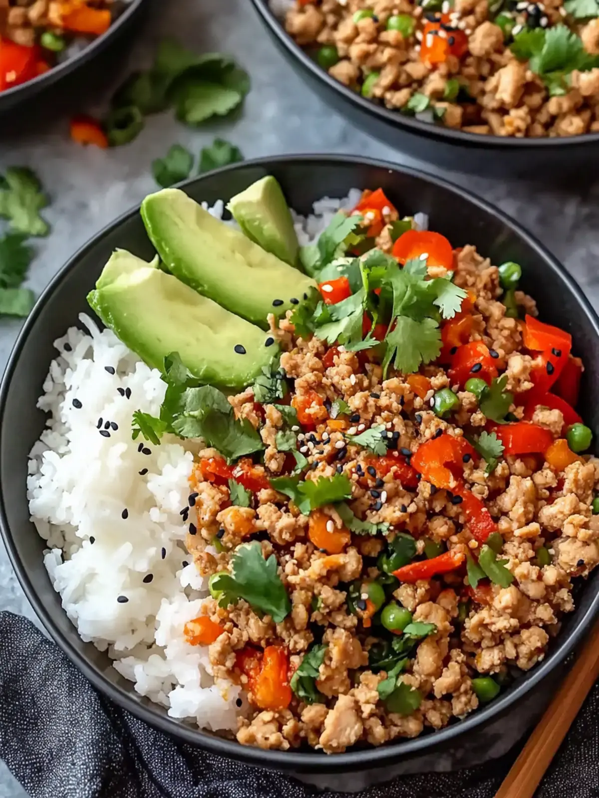 Asian Ground Turkey Bowls