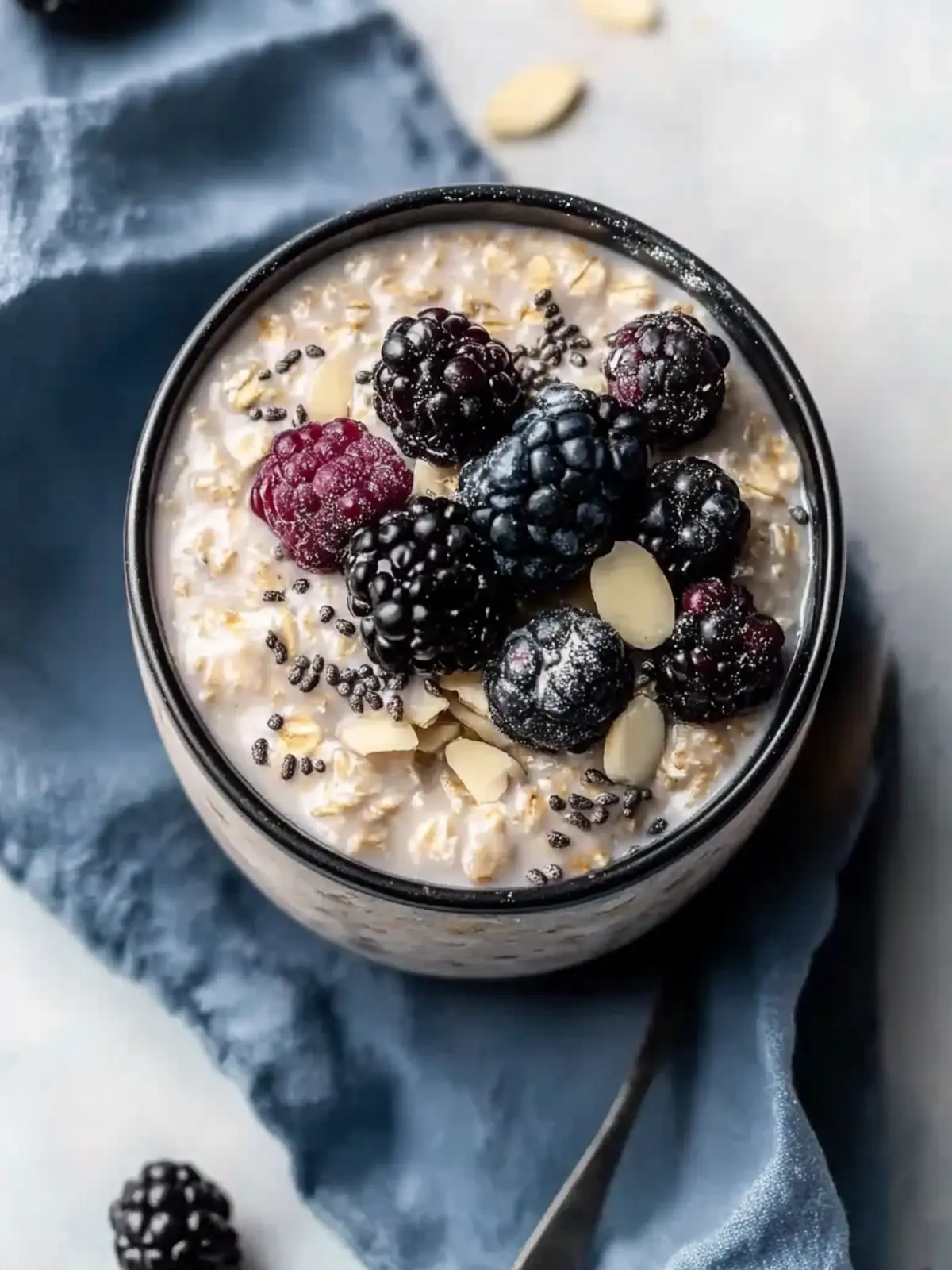 Creamy Gluten Free Overnight Oats with Almond Milk