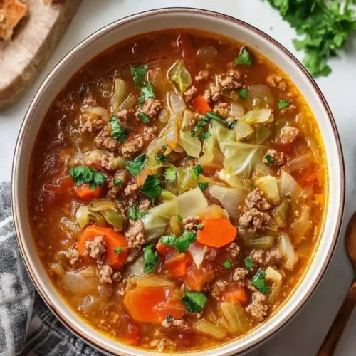 One-Pot Ground Beef and Cabbage Soup