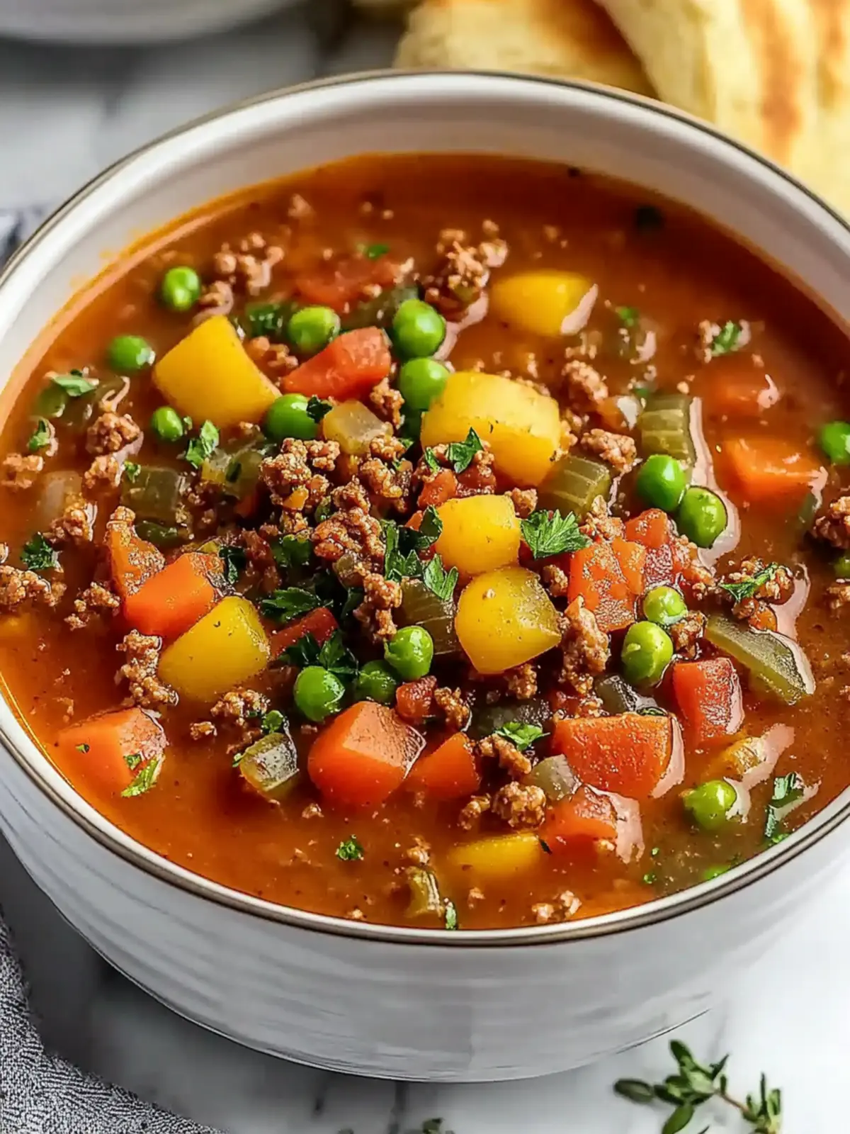Crockpot Ground Beef Soup